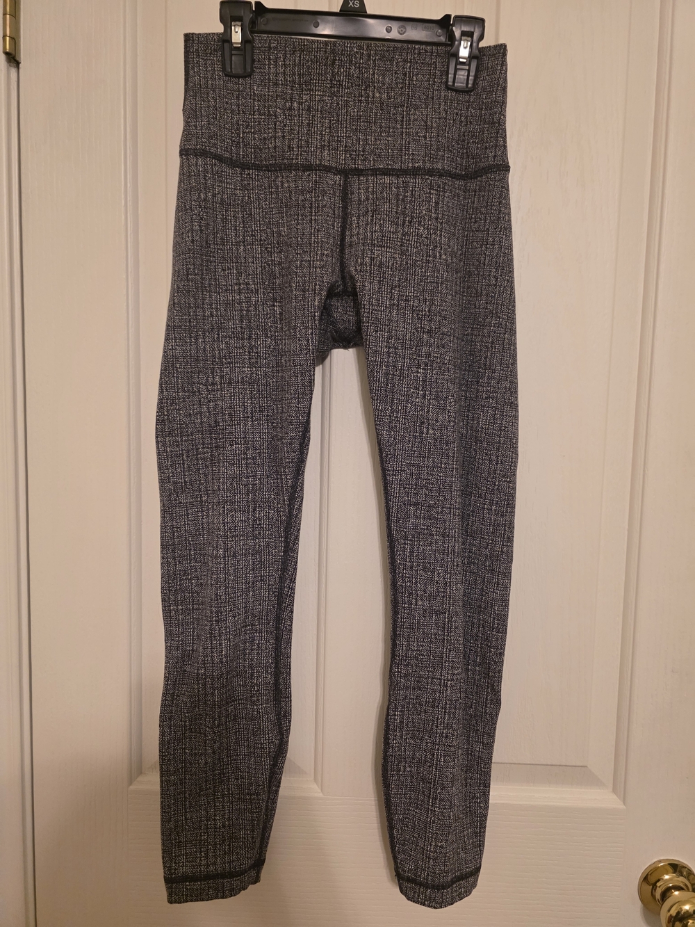 Lululemon Align HR Pant 25" Mini Heathered Herringbone Black White Size 6
